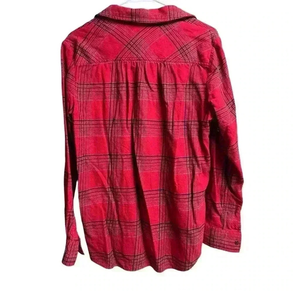 Lands' End Blake Shelton Flannel Shirt Women's Medium Red Buffalo Plaid - Picture 9 of 9